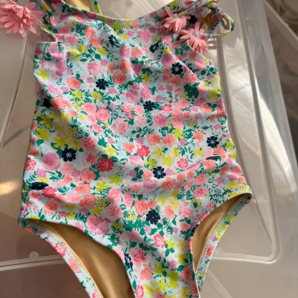 Shade Critters Floral One-Piece Swimsuit with Pink Flower Accents - Picture 2 of 7